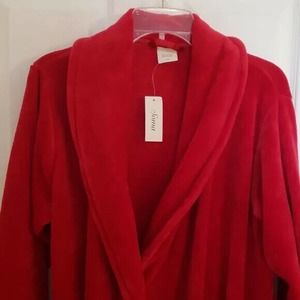 SOLD - Soma Intimates Embraceable Plush CR Long Robe S/M Ruby NWT